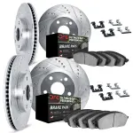 741442004 - : DFC Brake Rotor - Drilled &amp; Slotted - Silver- HD Brake Pad - Hardware for DYNAMIC FRICTION Image