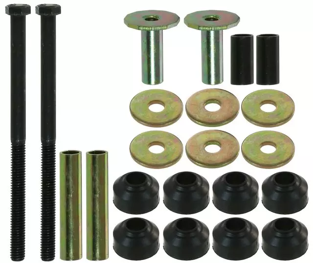 45G2014 - Suspension: Stabilizer Bar Link Kit for Buick: Commercial Chassis, Electra, LeSabre, Roadmaster, Skyhawk, Skylark, Somerset, Somerset Regal | Cadillac: Brougham, Cimarron, Commercial Chassis, DeVille, Fleetwood | Chevrolet: Astro, C1500, C2500, C3500, Camaro, Caprice, Cavalier, Chevette, Commercial Chassis, Impala, Suburban C1500, Suburban C2500, Tahoe | GMC: C1500 Pickup, C2500 Pickup, C3500 Pickup, Safari, Suburban C1500, Suburban C2500, Yukon | Isuzu: I-Mark, Impulse | Oldsmobile: 98, Calais, Custom Cruiser, Cutlass Calais, Delta 88, Firenza | Pontiac: Firebird, J2000 Sunbird, Parisienne, Safari, Sunbird, T1000 | Toyota: 4Runner, Pickup Image