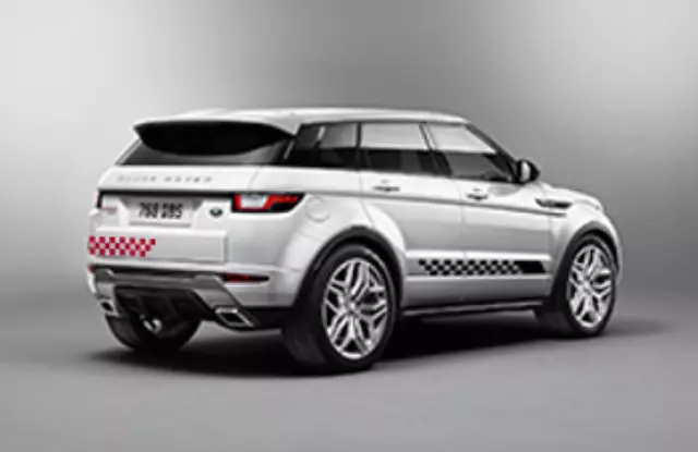 VPLVB0178CAH - Exterior: Vehicle Decals, Chequer, Tailgate, Red for Land Rover: Range Rover Evoque Image