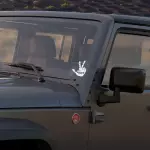 68663240AA - : Jeep Wave Hand Print Graphic, Matte White, sold by Visco for Affiliated Accessories Image