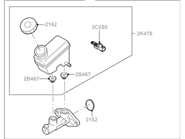2L8Z2140AA - Body: Master Cylinder for Ford: Escape Image