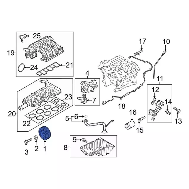 Pulley Crankshaft - Ford (HL3Z-6312-B)