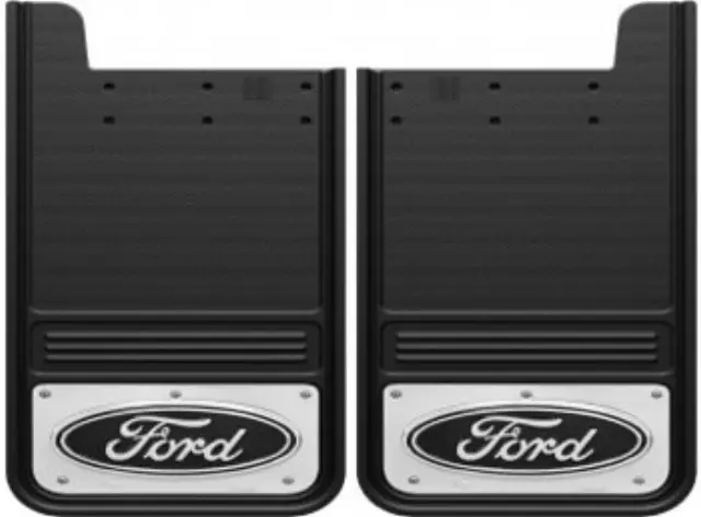 Splash Guards - Gatorback By Truck Hardware, Rear Pair, W/Ford Oval Black Decal - Ford (VHL3Z-16A550-J)