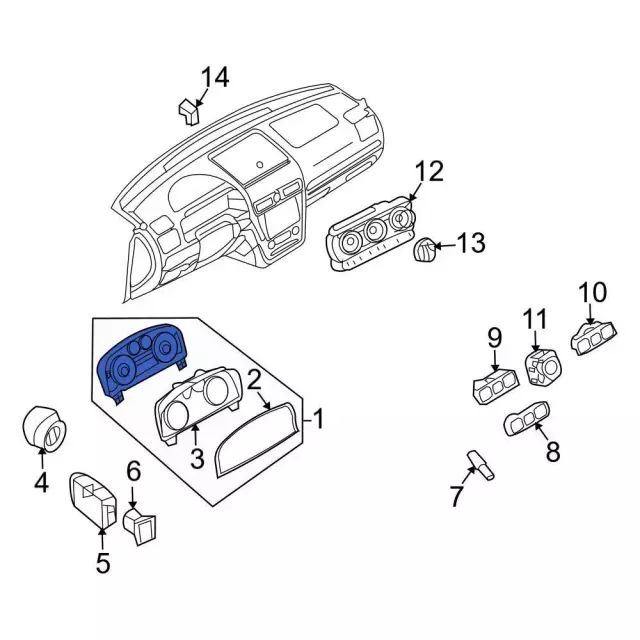 7E5Z10849B - Body: Cluster Assembly for Ford: Fusion | Mercury: Milan Image