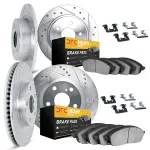721499037 - : DFC Brake Rotor - Drilled &amp; Slotted - Silver- HD Brake Pad - Hardware for DYNAMIC FRICTION Image