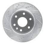 63148054L - : DFC Brake Rotor - Drilled and Slotted - Silver for DYNAMIC FRICTION Image