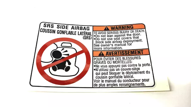 98281CA000 - Body: Air Bag Label for Subaru: BRZ, Crosstrek, Forester, Impreza, WRX, WRX STI, XV Crosstrek Image