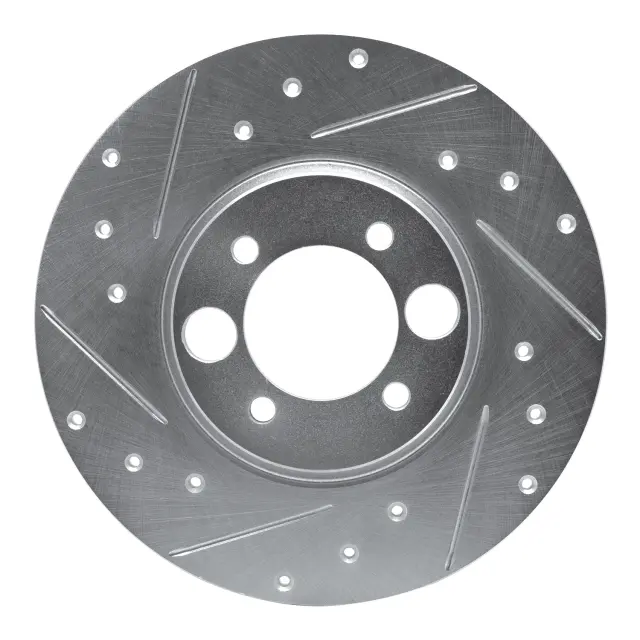 63120000L - Brakes &amp; Brake Parts: DFC Brake Rotor - Drilled and Slotted - Silver for DYNAMIC FRICTION Image