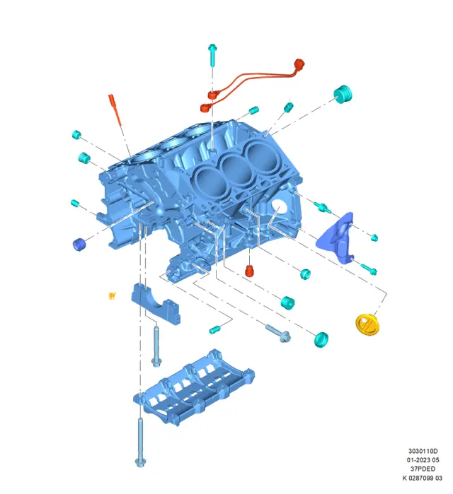 BR3Z6010N - Engine: Cylinder Block for Ford Image
