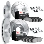 751403028 - : DFC Rotors-Drilled &amp; Slotted-Silver w/ 5000 Advanced Brake Pads Incl Hdw for DYNAMIC FRICTION Image