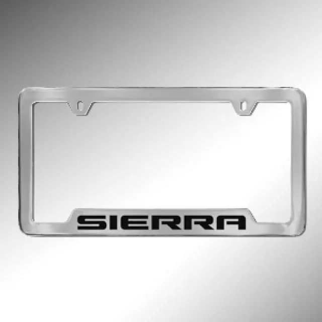 19330373 - Exterior: License Plate Frame, Chrome, Sierra for GMC: Sierra 1500, Sierra 1500 Limited, Sierra 2500 HD, Sierra 3500 HD, Yukon, Yukon XL Image