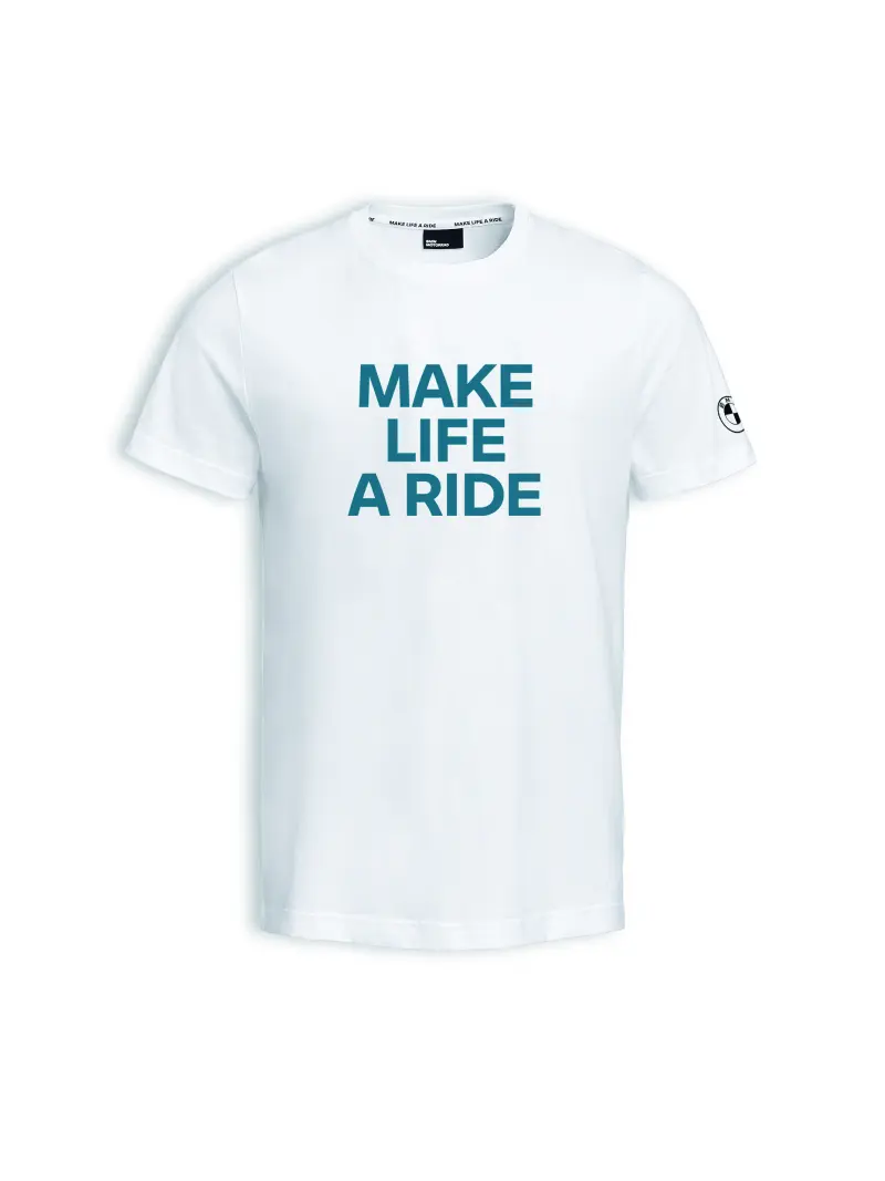 MENSTSHIRTMAKELIFEARIDEWHITE2025 - : Mens Make Life a Ride T-Shirt - White for BMW-Motorrad Image