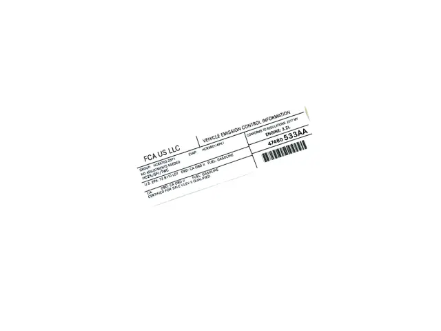 47480533AA - Labels: Vehicle Emission Control Information Label for Jeep: Cherokee Image