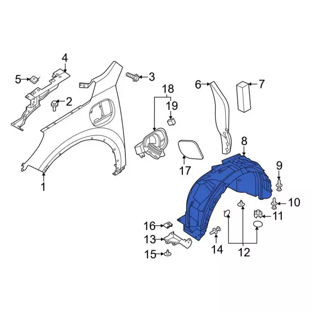 Fender Splash Shield - Ford (LJ6Z-16102-U)