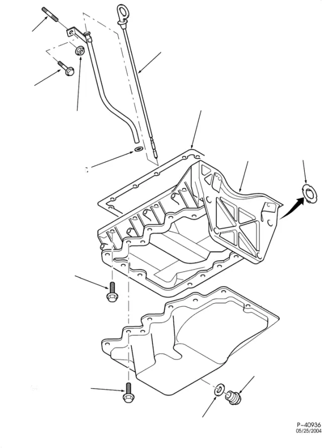 YS4Z6675AA - Engine: Oil Pan for Ford Image