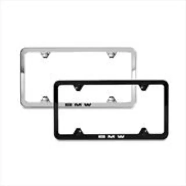 82120042709 - Exterior: License Plate Frame, Laser Slimline for BMW: 228i, 228i xDrive, 230i, 230i xDrive, 320i, 320i xDrive, 328d, 328d xDrive, 328i, 328i xDrive, 330e, 330i, 330i GT xDrive, 330i xDrive, 335i GT xDrive, 335i xDrive, 340i, 340i GT xDrive, 340i xDrive, 428i, 428i xDrive, 430i, 430i Gran Coupe, 430i xDrive, 435i, 435i xDrive, 440i, 440i xDrive, 528i, 528i xDrive, 530i, 530i xDrive, 535d, 535d xDrive, 535i, 535i GT, 535i GT xDrive, 535i xDrive, 540d xDrive, 540i, 540i xDrive, 550i, 550i GT xDrive, 550i xDrive, 640i, 640i Gran Coupe, 640i xDrive, 640i xDrive Gran Coupe, 640i xDrive Gran Turismo, 650i, 650i Gran Coupe, 650i xDrive, 650i xDrive Gran Coupe, 740e xDrive, 740i, 740i xDrive, 740Li, 740Li xDrive, 750i, 750i xDrive, 750Li, 750Li xDrive, 760Li, 840i, 840i Gran Coupe, Alpina B6 xDrive Gran Coupe, Alpina B7, M2, M235i, M235i xDrive, M240i, M240i xDrive, M3, M340i, M4, M440i Gran Coupe, M5, M550i xDrive, M6, M6 Gran Coupe, M760i xDrive, M8, X1, X2, X3, X4, X5, X6, X7, Z4 Image