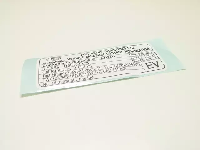 14808AH950 - Body: Emission Label for Subaru: WRX STI Image
