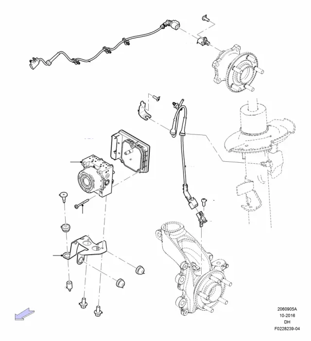 HV6Z2C204A - Brakes: ABS Wheel Speed Sensor for Ford Image