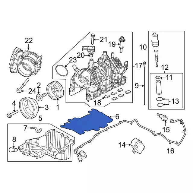 Engine Oil Pan Gasket - Ford (JT4Z-6710-B)