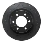 63376162L - : DFC Brake Rotor - Drilled and Slotted - Black for DYNAMIC FRICTION Image