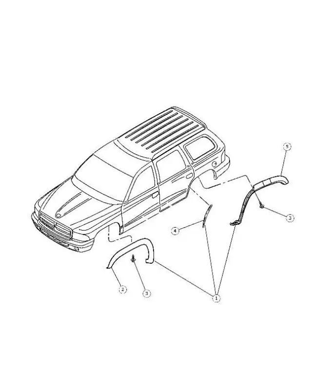 5FN26GW7AD - : Quarter Wheel Opening Molding, Right for Mopar Image