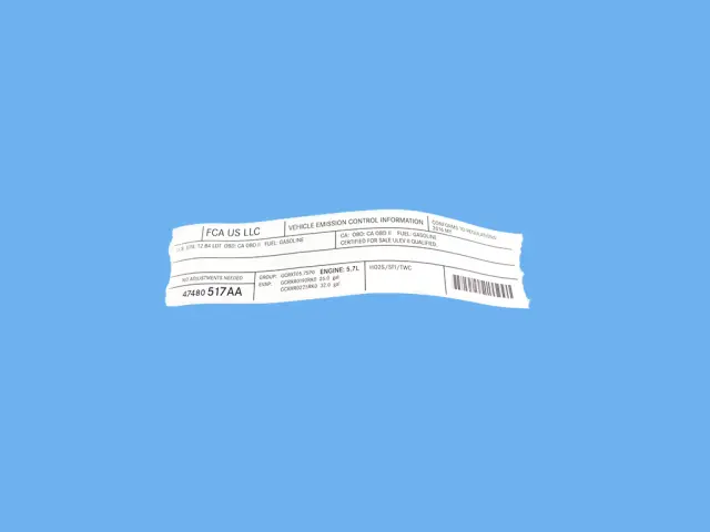 Vehicle Emission Control Information Label - Mopar (47480911AA)