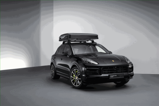 992044895A - Exterior: Roof Tent - Black/Light Gray Hard Shell Case for Porsche: 911, Cayenne, Panamera, Taycan Image