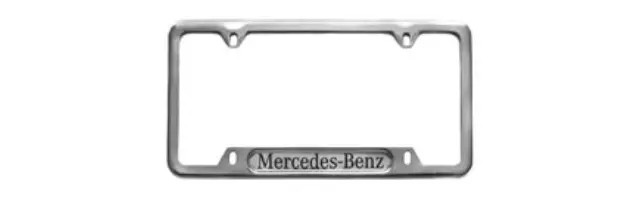 Mercedes-Benz Nameplate License Plate Frame - Polished Stainless Steel with Mercedes-Benz Inlay - Mercedes-Benz (Q-6-88-0086)