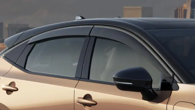 H08005MR0B - Exterior: Side Window Deflectors - Dark Matte Chrome Molding for Nissan: ARIYA Image