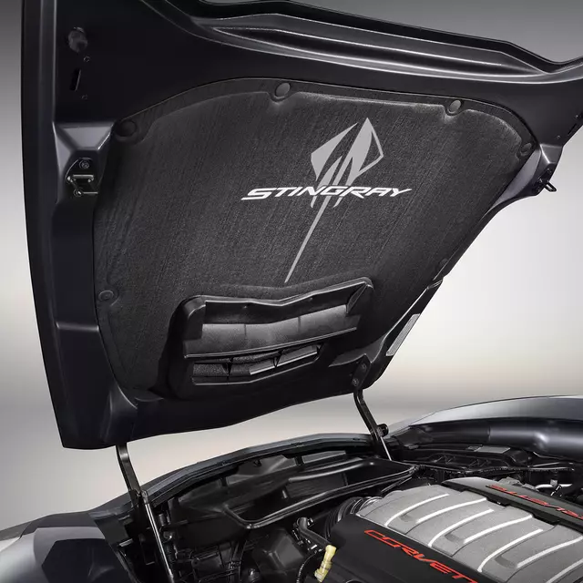 23489883 - : Under-Hood Liner - Black - W/ Stingray Logo for Chevrolet: Corvette Image