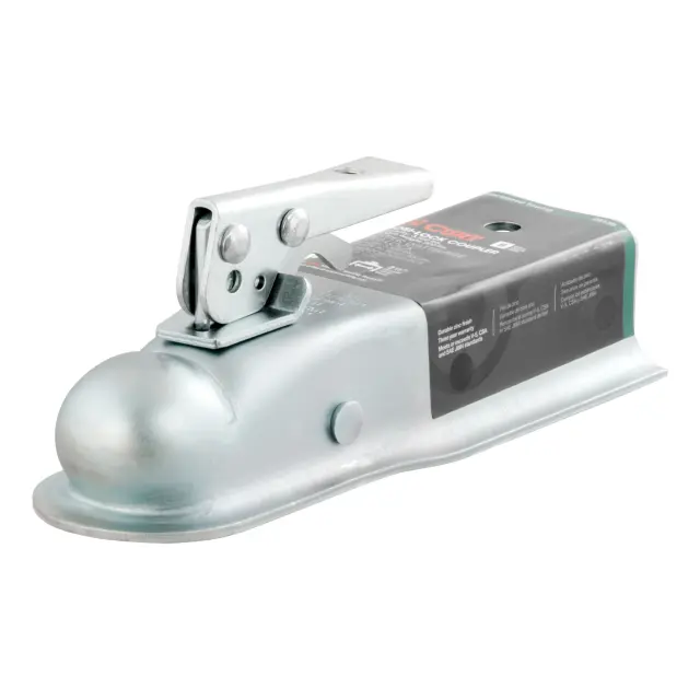 25135 - : 2" Straight-Tongue Coupler with Posi-Lock (2-1/2" Channel, 3,500 lbs, Zinc) for CURT Image
