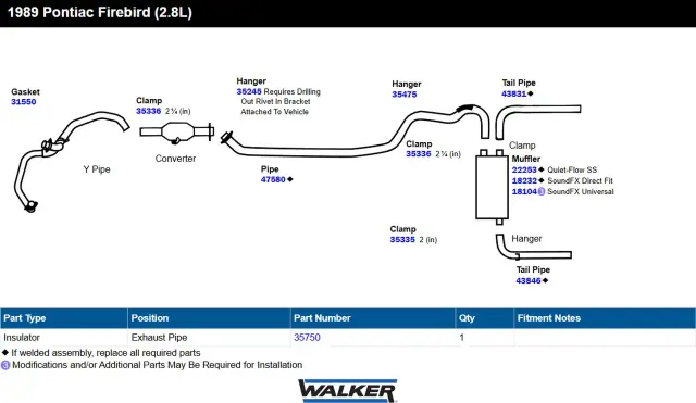 18104 - Exhaust: SoundFX Universal Universal Exhaust Muffler 2.25" Inlet (ID) 2" Outlet (ID) for Walker Exhaust Image