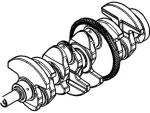 FB5Z6303A - Engine: Crankshaft for Ford: Bronco Sport, Edge, Escape, Explorer, Maverick, Special Service Police Sedan, Taurus | Lincoln: Corsair, MKC, MKT, Nautilus Image