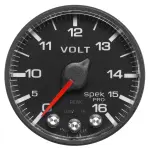 P344328 - : GAUGE, VOLTMETER, 2 1/16", 16V, STEPPER MOTOR W/PEAK &amp; WARN, BLK/BLK, SPEK-PRO for AutoMeter Image