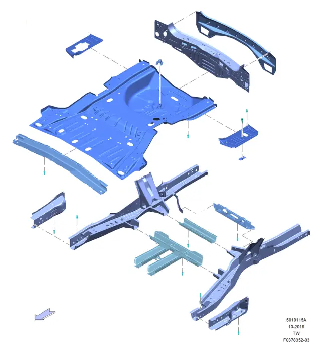 L1MZ7810124E - Body: Member Assembly Floor Side Rear for Ford Image