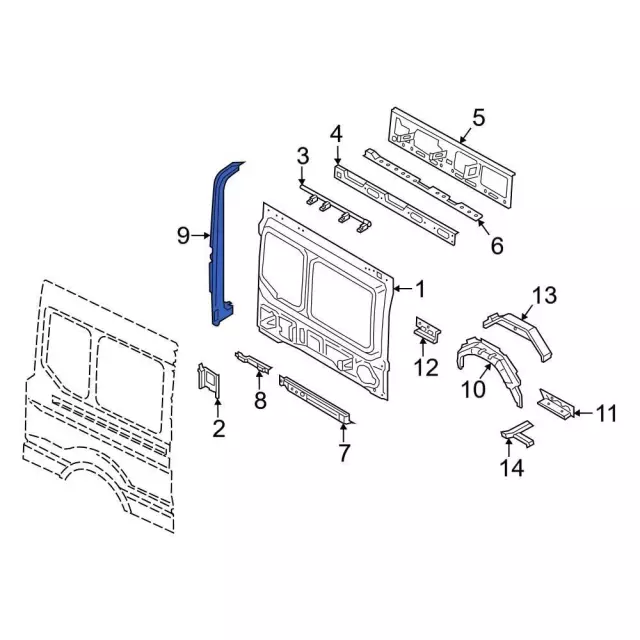 Body D-Pillar Reinforcement - Ford (SK4Z-6140454-C)