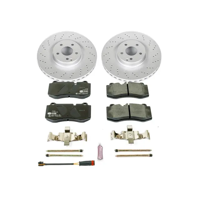ESK6755 - Brakes &amp; Brake Parts: Genuine Geomet Coated Rotors, ECE-R90 Brake Pads + Hardware Kit for PowerStop Image