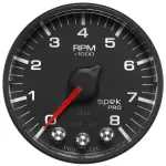P334328 - : GAUGE, TACH, 2 1/16", 8K RPM, W/ SHIFT LIGHT &amp; PEAK MEM, BLK/BLK, SPEK-PRO for AutoMeter Image
