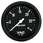 2317 - : GAUGE, VACUUM, 2 5/8", 30INHG, MECHANICAL, BLACK, AUTOGAGE for AutoMeter Image