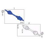 L1MZ3A428J - Front Drive Axle: Axle Assembly for Ford: Explorer, Police Interceptor Utility Image