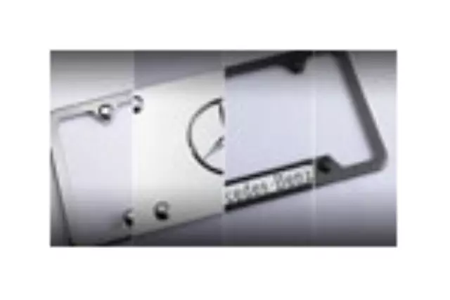 Mercedes-Benz Nameplate License Plate Frame - Polished Stainless Steel with Mercedes-Benz Carbon Fiber Inlay​​ - Mercedes-Benz (Q-6-88-0122)