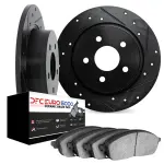 860273062 - : DFC Rotors-Drilled and Slotted-Black with EURO 5000 Ceramic Brake Pads for DYNAMIC FRICTION Image