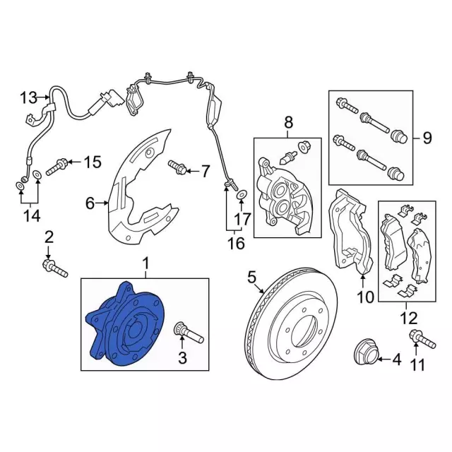 Hub Assembly Wheel - Ford (NB3Z-1104-B)
