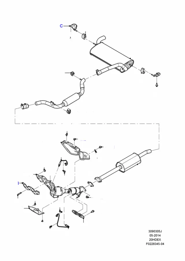 CV6Z9G444A - Emission System: Rear Oxygen Sensor for Ford Image