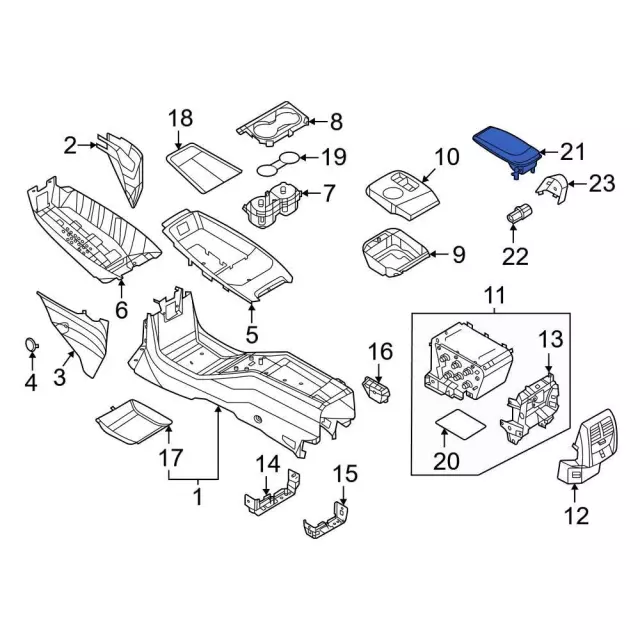 LK9Z5806024AC - Body: Armrest for Ford: Mustang Mach-E Image