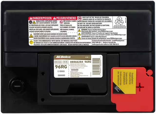 96RG - Electrical, Charging and Starting: Vehicle Battery for ACDelco Image