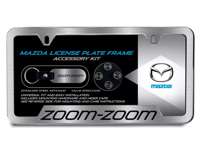 83Z44 - Exterior: License Plate Frame, Gift Set, Zoom-Zoom for Mazda: 2, 3, 5, 6, CX-3, CX-5, CX-7, CX-9, MPV, MX-5 Miata, RX-8, Tribute Image