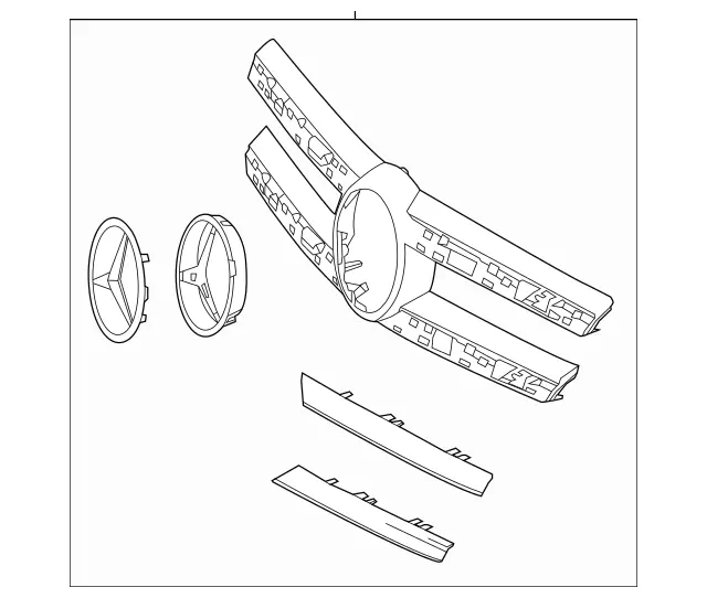 1668800385 - Detachable Parts: Radiator Shell for Mercedes-Benz: GL350, GL450, GL550, GL63 AMG, GLS350d, GLS450, GLS550, GLS63 AMG Image image
