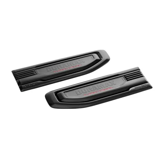86532091 - Exterior: Sierra Duramax Fender Vent Emblems - Black for GMC: Sierra 1500 Image