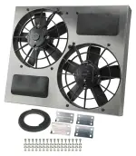16830 - : Powerpack - High Output Dual 11" Electric RAD Fan/Aluminum Shroud Kit for Derale Image